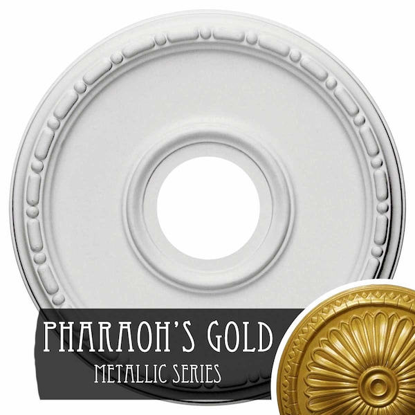 Ekena Millwork Medea Ceiling Medallion (Fits Canopies up to 5 3/8"), 16 1/2"OD x 3 7/8"ID x 1 1/2"P, Pharaohs Gold CM16MEPGS - main